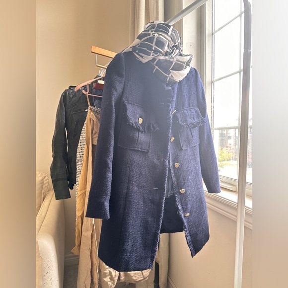 tissu Jackets & Blazers - Tweed Navy Blue thick heavy jacket